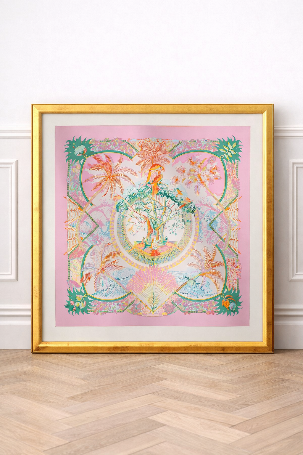 Framed Silk Scarf ALOHA