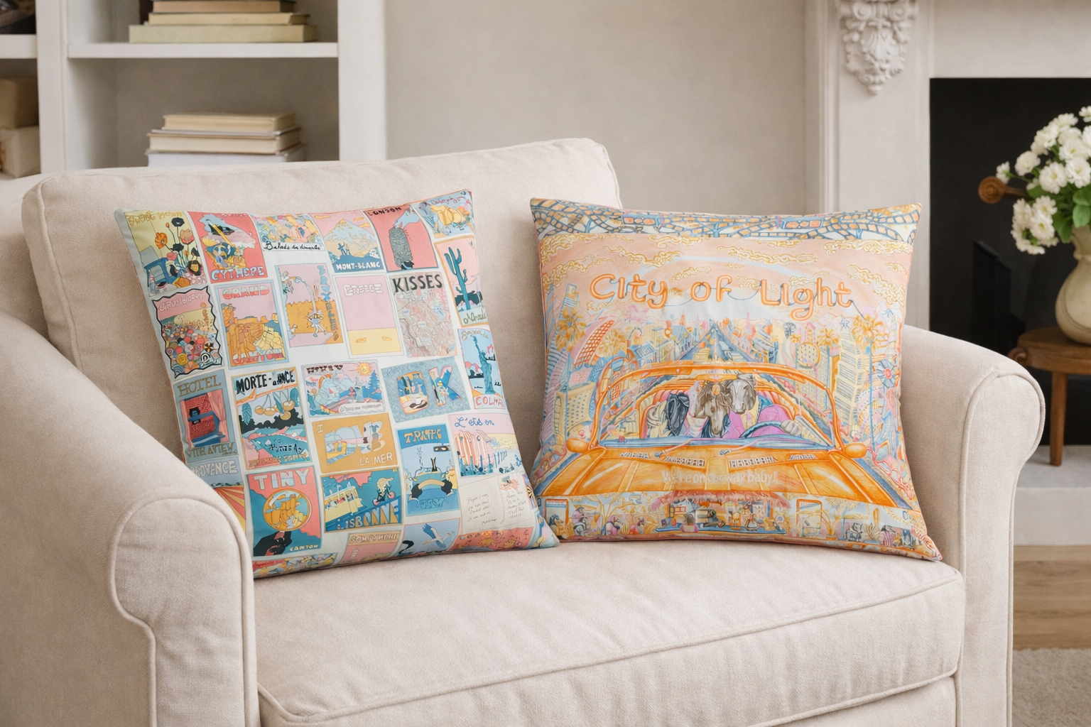 Silk Pillow CITY OF LIGHT